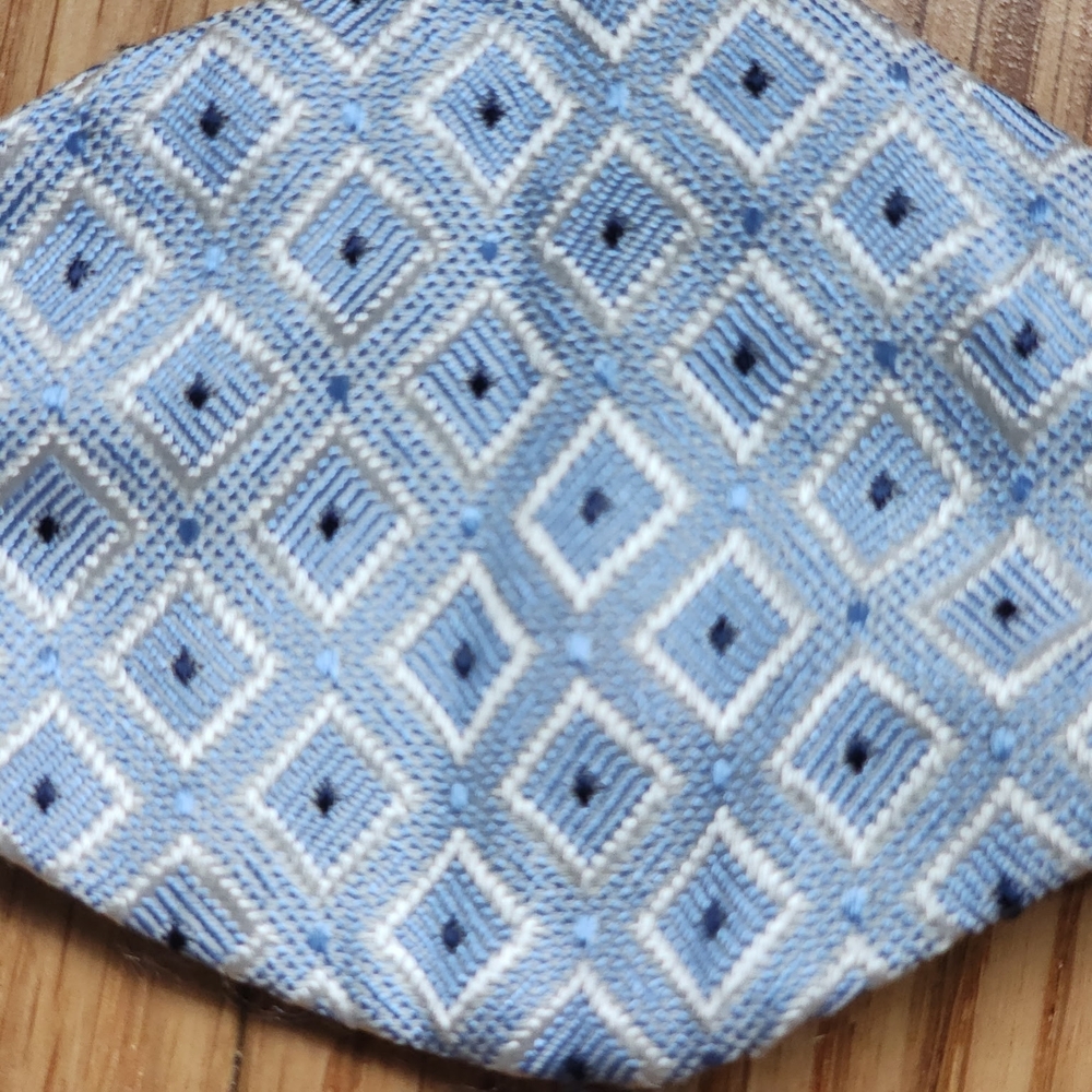 Carrot & Gibbs Sky Blue and White Diamond Motif Design Silk Bowtie